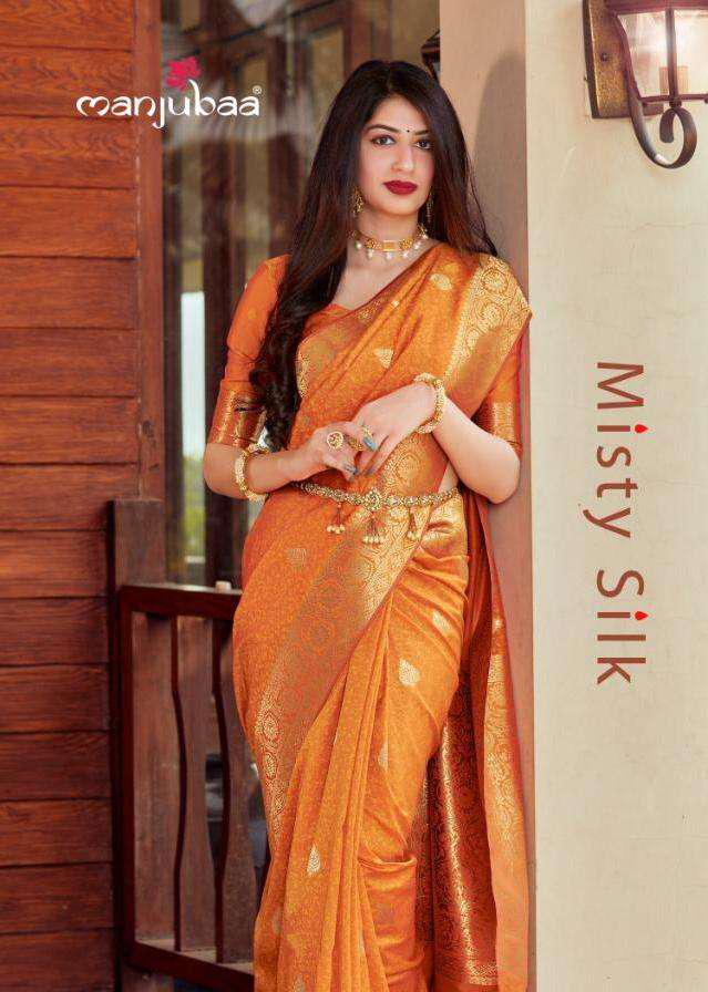 Manjuba Clothing Misty Silk Party Wear Sarees Collection At ...