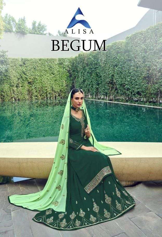 Alisa Begum faux georgette With Embroidery Work Salwar Kamee...