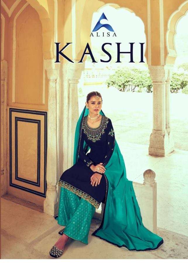 Alisa Kashi Faux georgette With Embroidery Work Dress Materi...