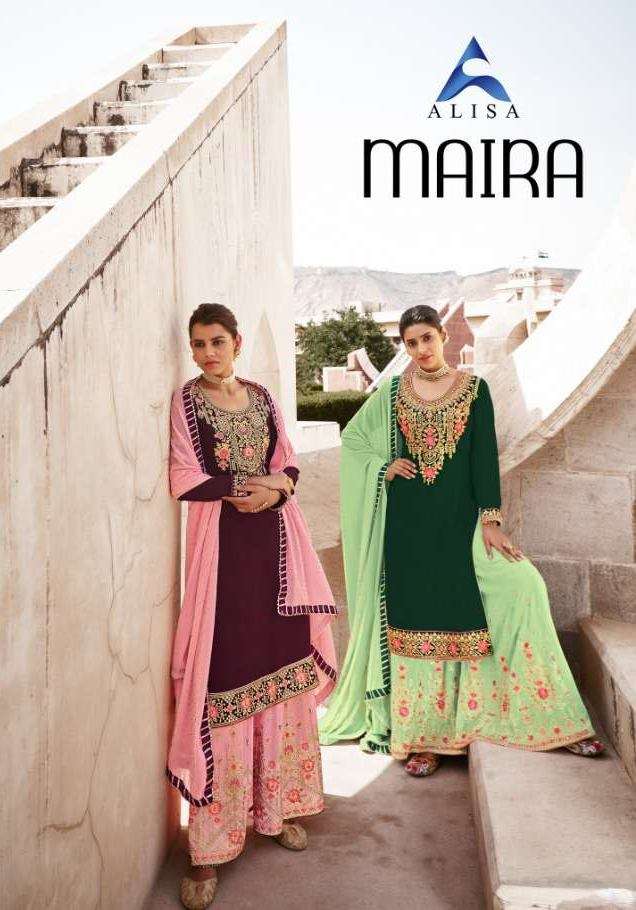 Alisa Maira faux Georgette With Embroidery Work Dress Materi...