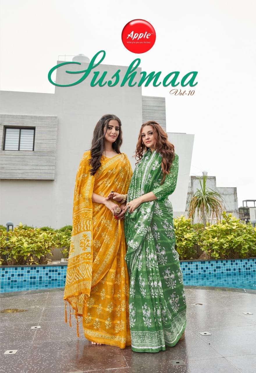 Apple Sushmaa Vol 10 Soft linen Sarees Collection