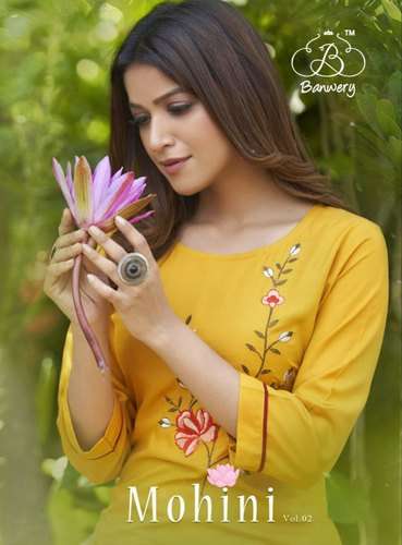 Banwery Mohini Vol 2 rayon With Embroidery Work Kurtis Colle...