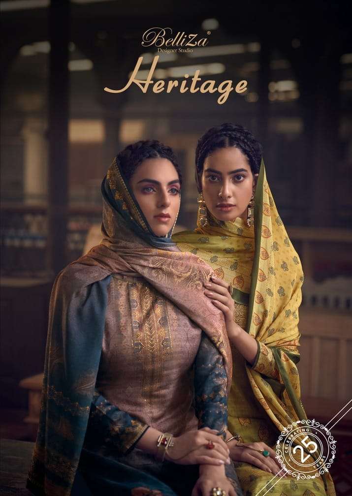Belliza Designer Studio Heritage handloom Silk With Work Dre...