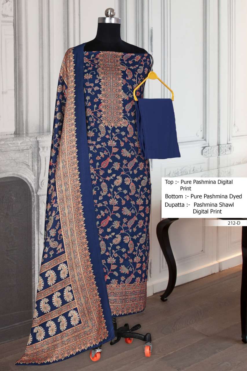 Bipson Winter Collection Woolen Pashmina digital print Dress...