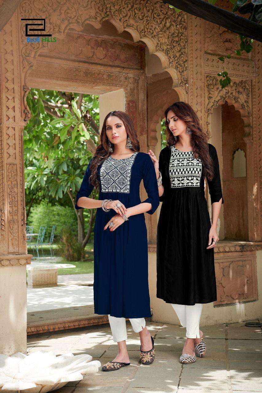 Blue Hills miss India Vol 5 Rayon With thread Embroidery Wor...