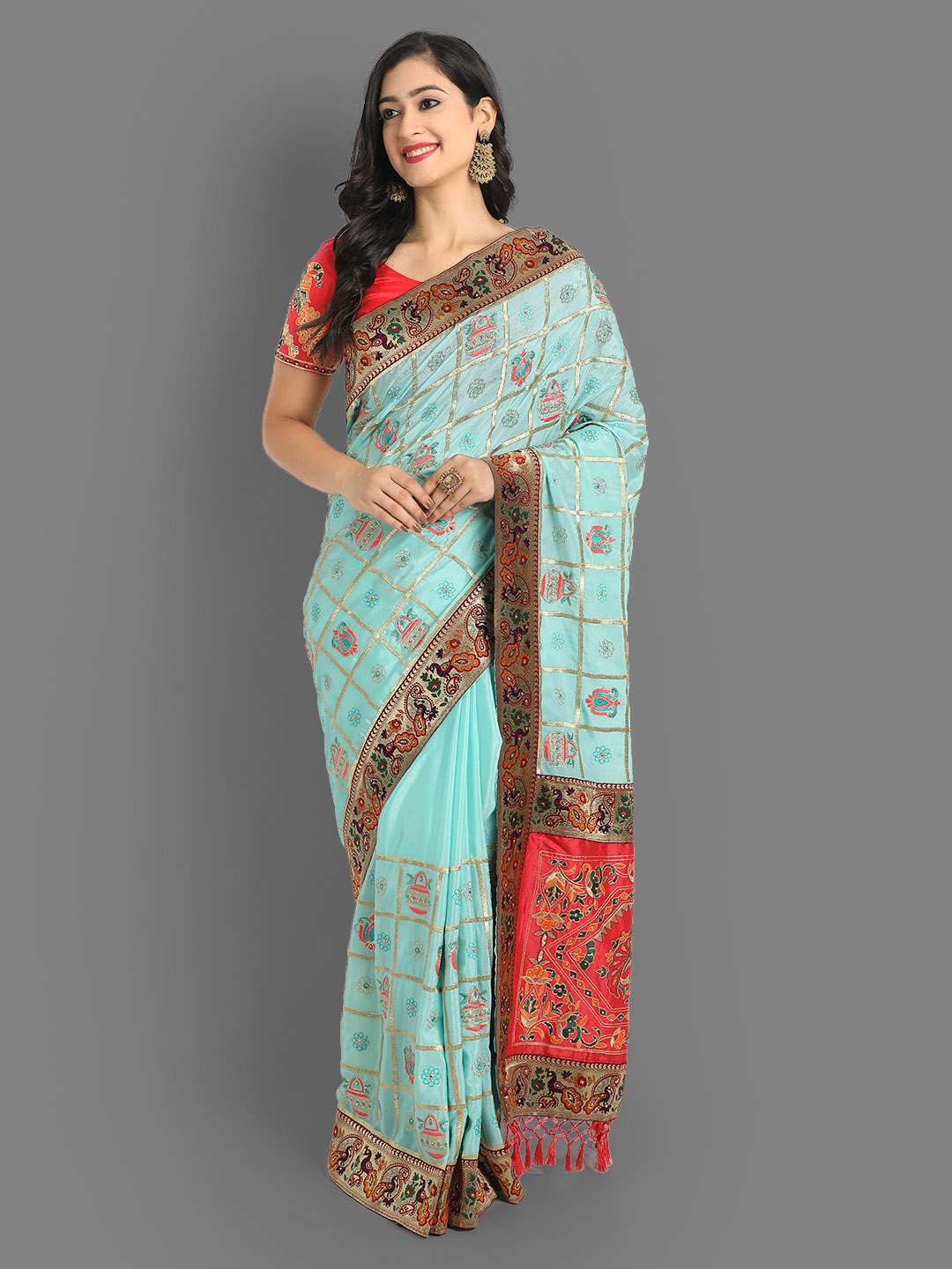 Chinnon silk designer party wear sarees at wholesale