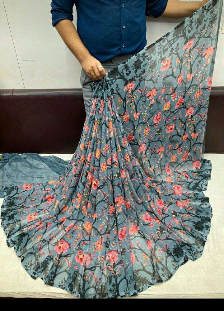 Daily Wear Weightless Fancy Printed Saree Collection 02