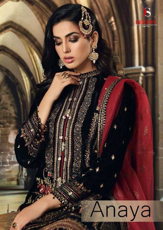 Deepsy Suits Anaya Velvet With Embroidery Work Pakistani Sui...