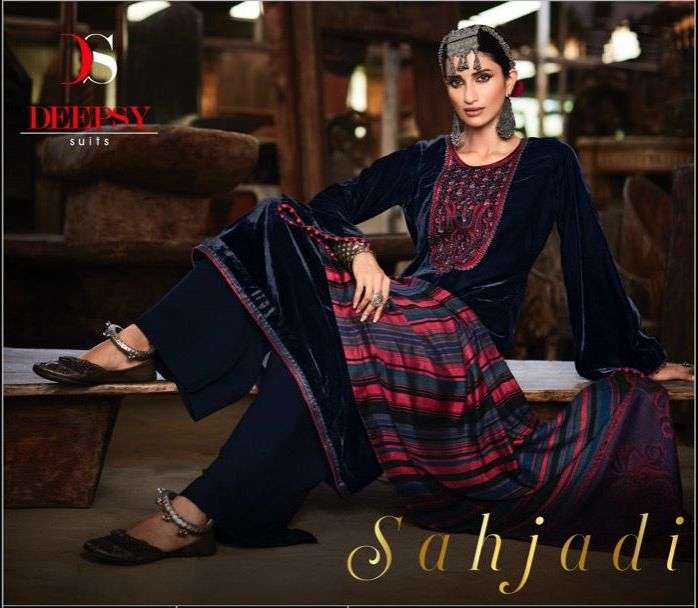 Deepsy Suits Sahjadi Velvet With Embroidery Work Pashmina Su...