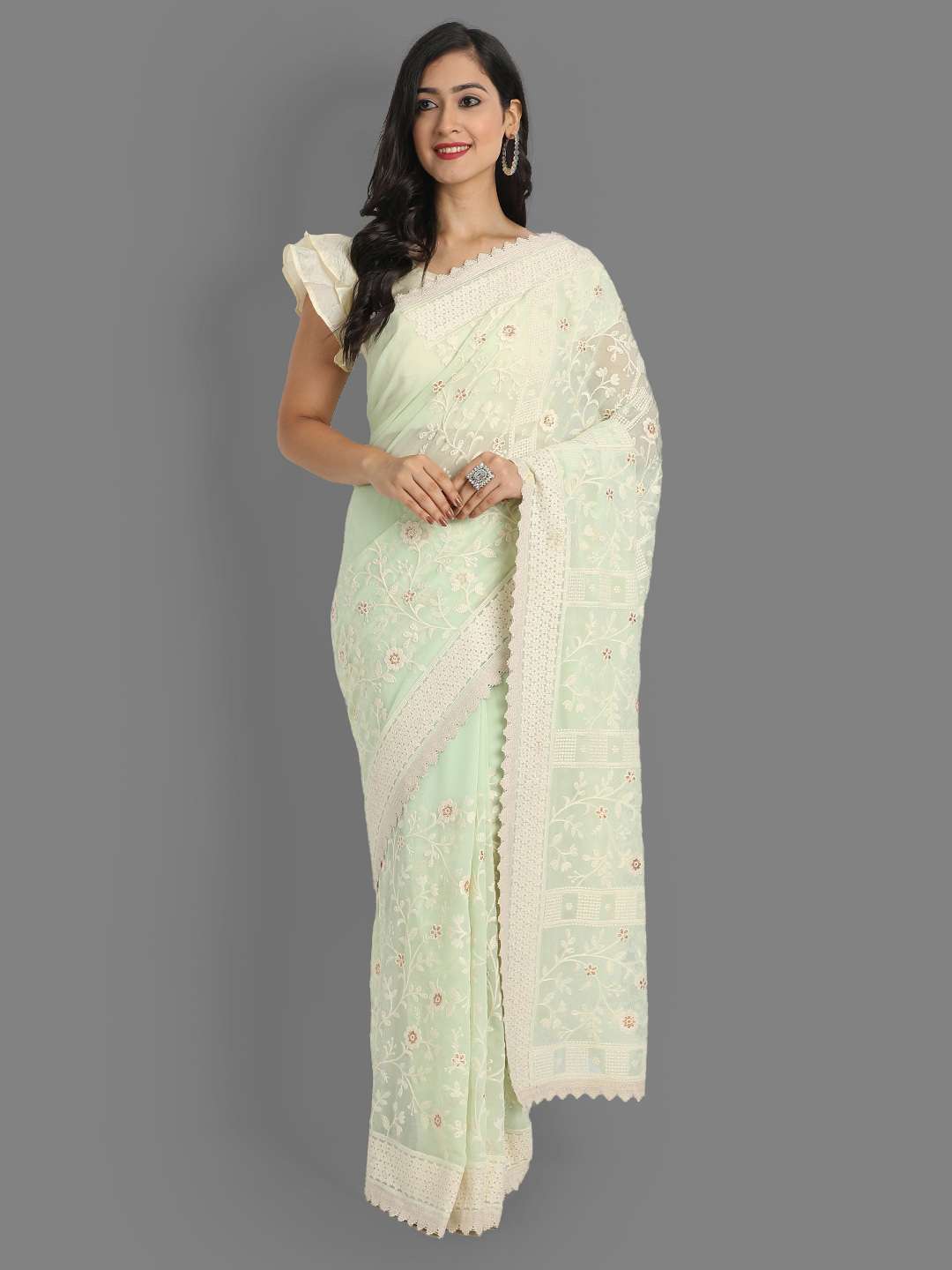 Faux Georgette Latest Party Wear Rich Look Saree COLLECTION ...