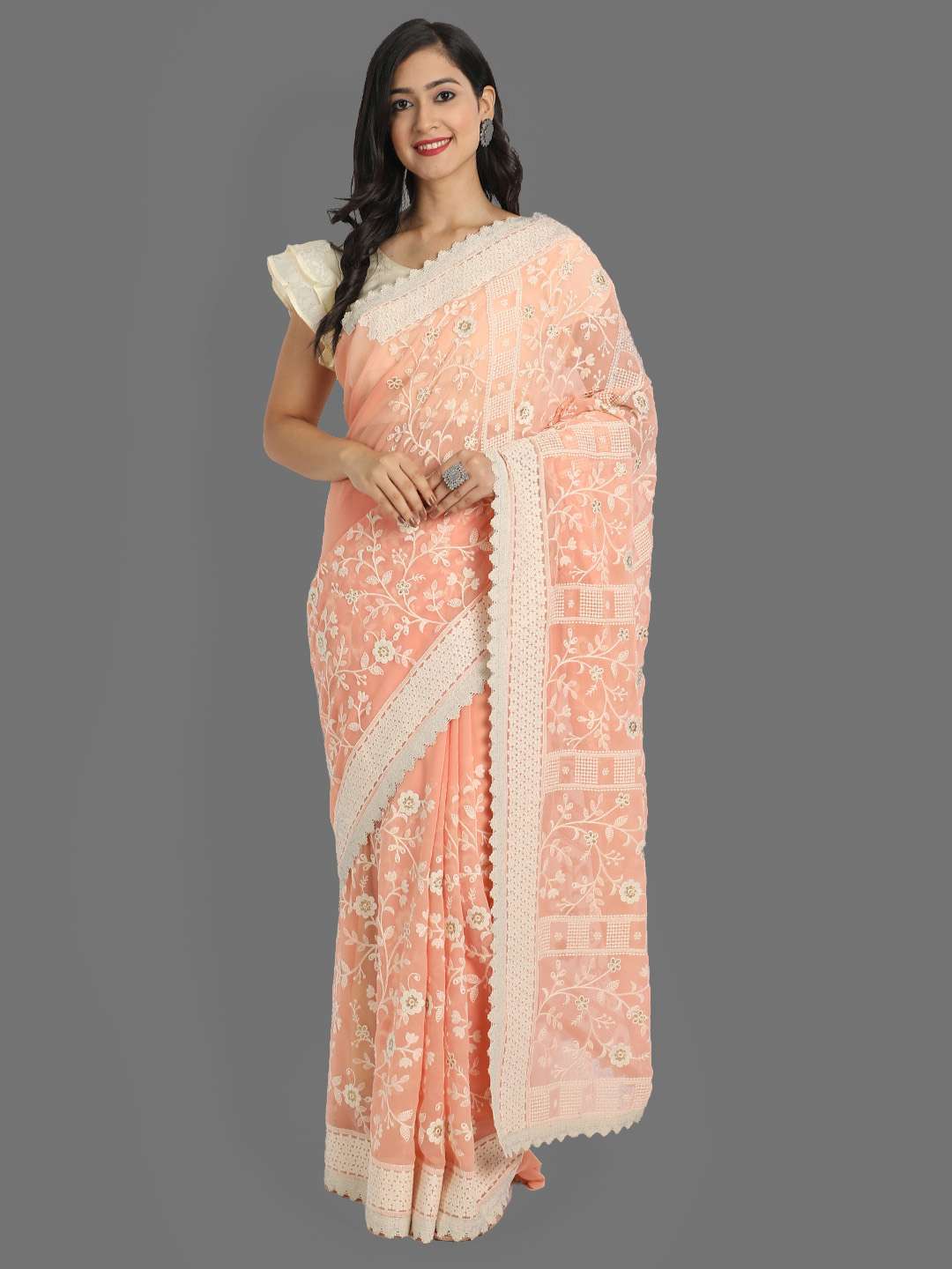 Faux Georgette Latest Party Wear Rich Look Saree COLLECTION ...