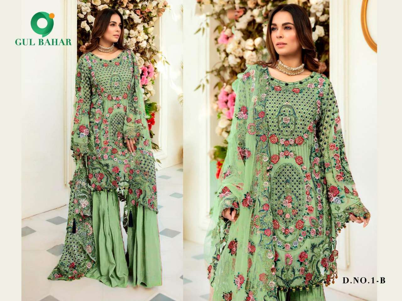 Gul Bahar Colour Hits Vol 1 Heavy Net With Embroidery Work P...