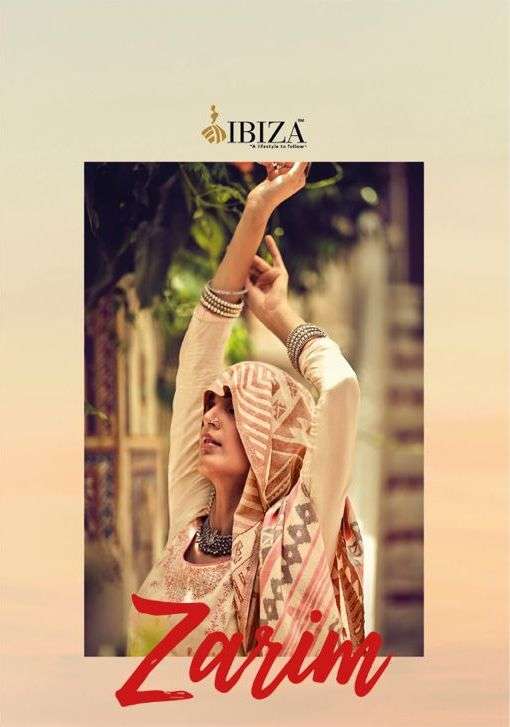 Ibiza Zarim Silk Satin With Embroidery Work dress Material C...