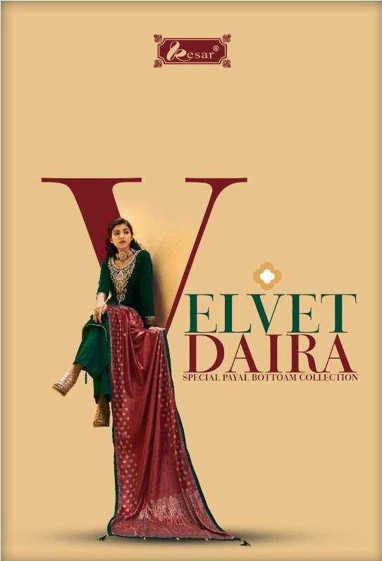 Kesar Velvet Daira Viscose Velvet With Embroidery Work Dress...