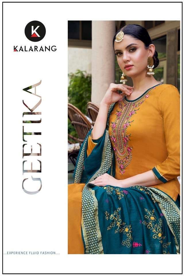 Kessi fabrics Kalarang Geetika Jam Silk cotton With Embroide...
