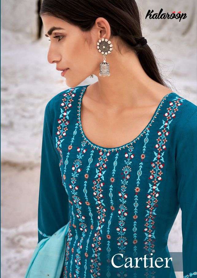 Kessi fabrics Kalaroop Cartier Lining Silk With Embroidery m...