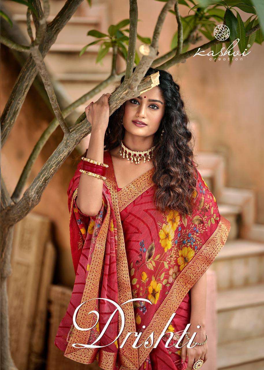 LT Fabrics Kashvi Drishti Chiffon Brasso With Fancy Lace Sar...