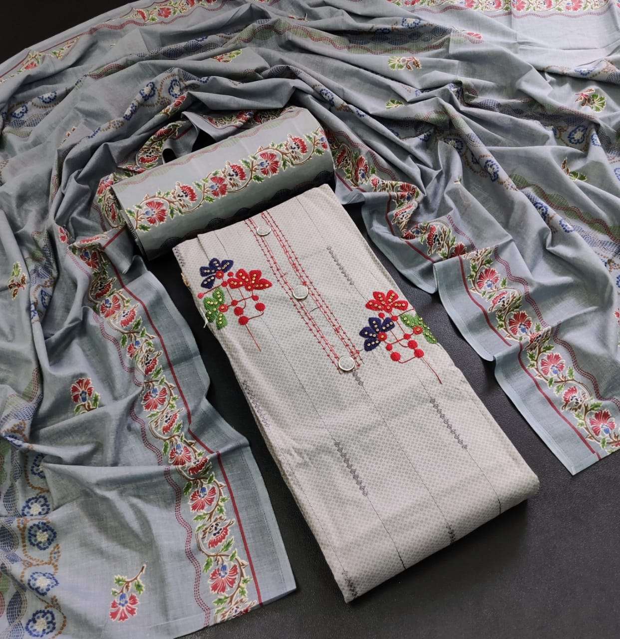LT Fabrics Nitya 105-108 Series Cotton with embroidery Work ...