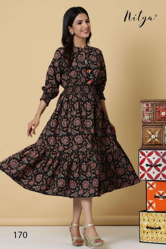 LT Fabrics Nitya Design no 170 cotton print fancy kurtis