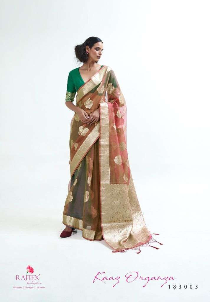 Rajtex Kaaz Organza Silk Weaving Sarees Collection 01