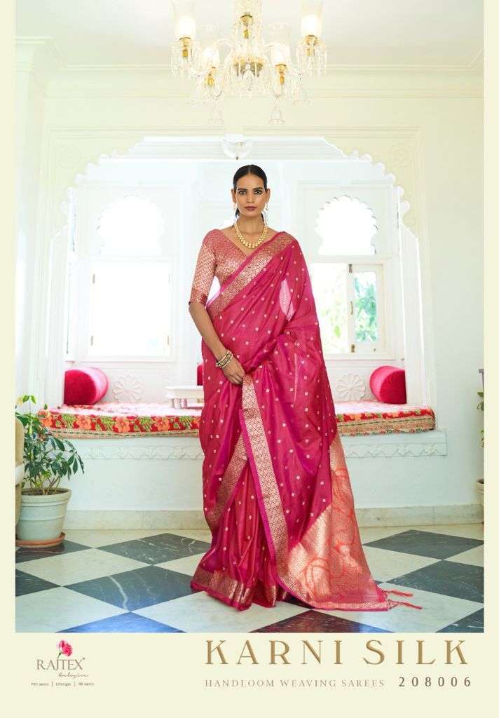 Rajtex Karni Silk Two Tone Handloom Weaving Sarees Collectio...