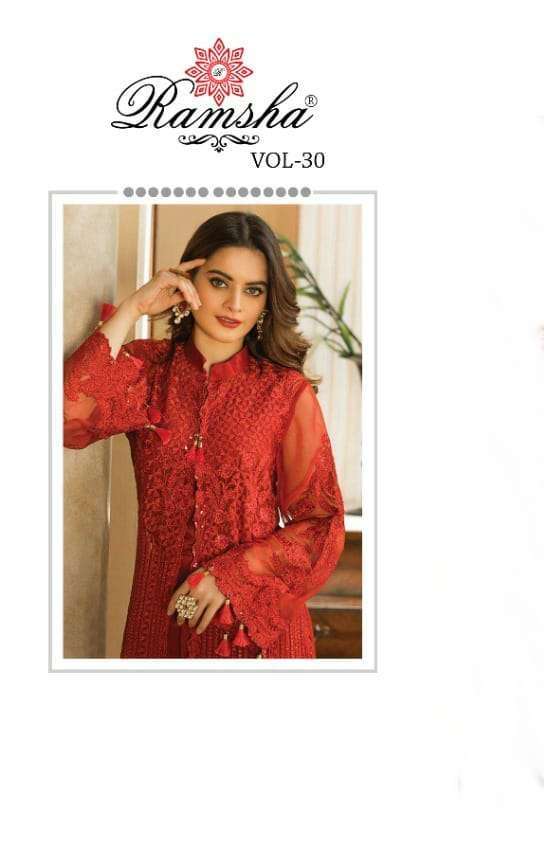 Ramsha Vol 30 Georgette With Embroidery Work Pakistani Suits...