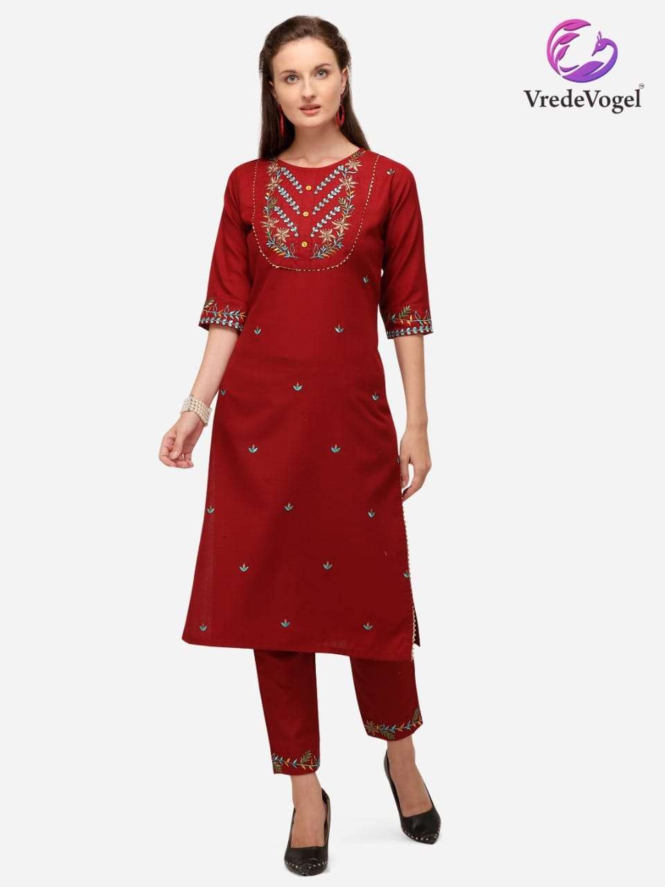 Rasam Cotton With Embroidery Work Kurti With Pant Collection