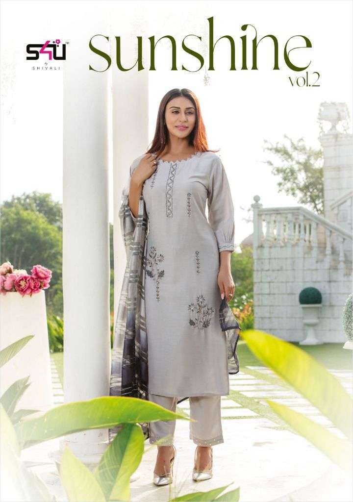 S4U Sunshine Vol 2 Silk with Hand Work Party wear Suits Coll...