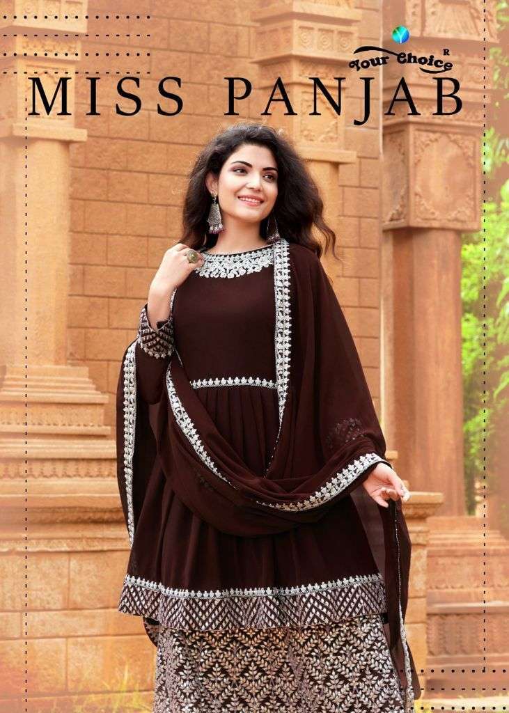 Your Choice Miss Punjab Blooming Georgette with Embroidery W...
