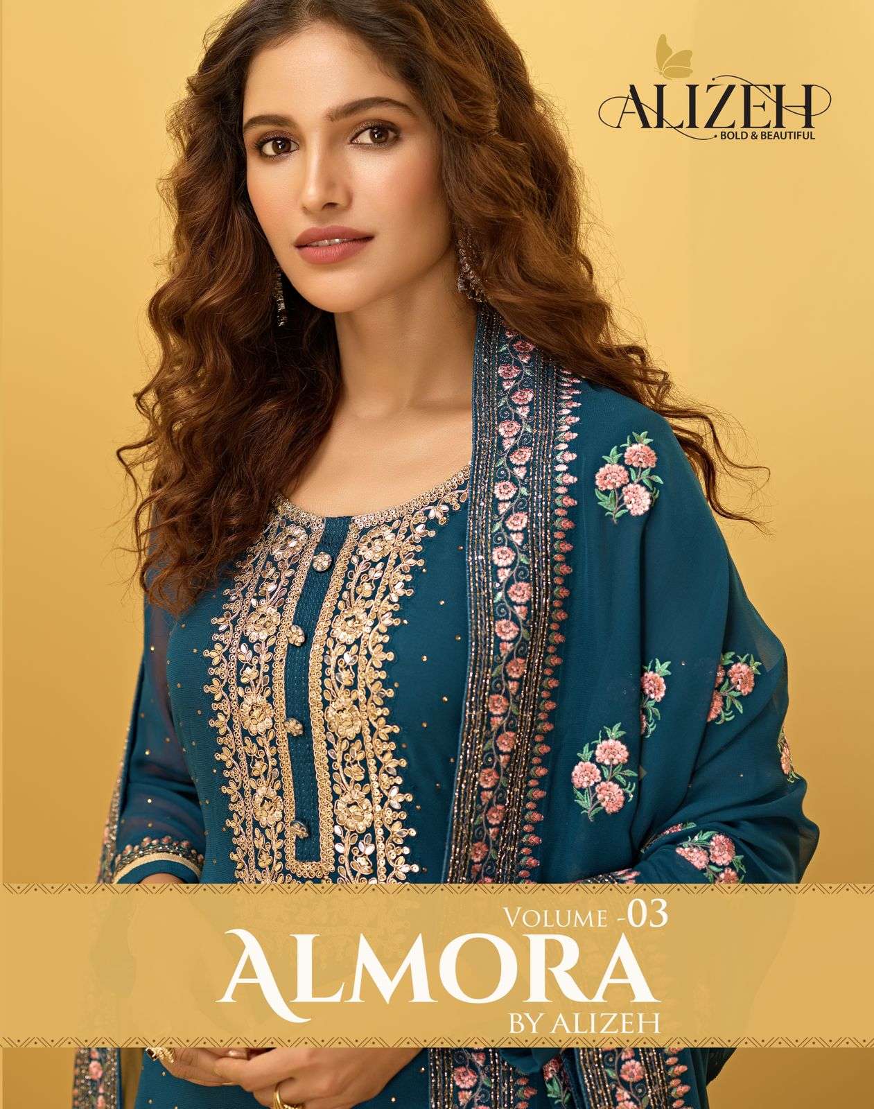 Alizeh Almora Vol 3 Georgette With Embroidery Work Dress Mat...