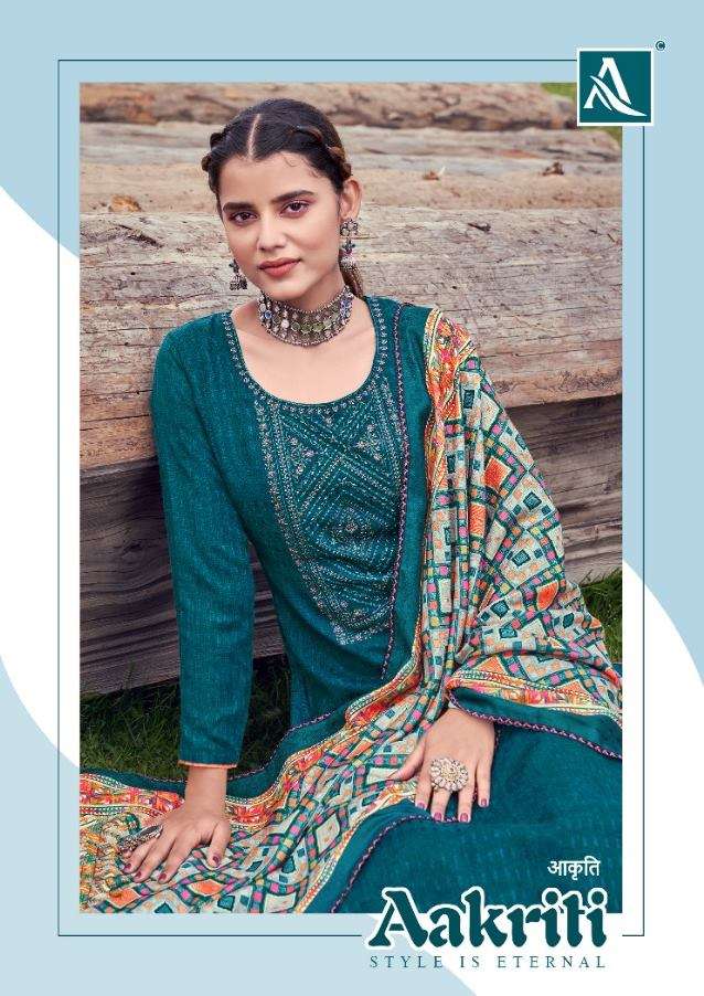 Alok Suits Aakriti wool pashmina Print With Embroidery work ...