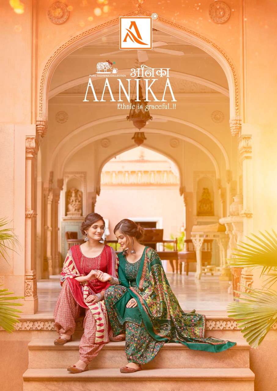 Alok Suits Aanika Wool Pashmina Print With Embroidery Work D...