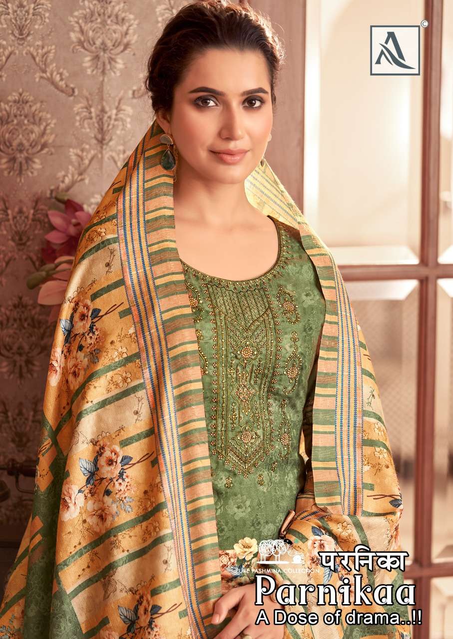 Alok suits Parnikaa Wool Pashmina Print With Embroidery Work...