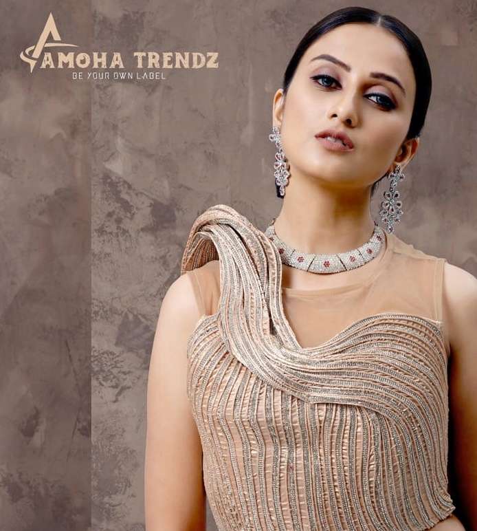 Amoha trend Ready to wear georgette designer saree collectio...