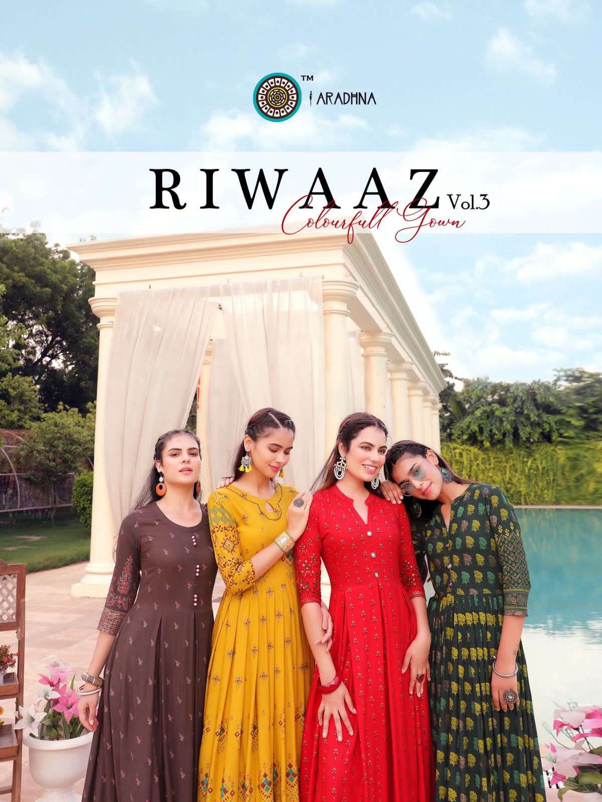 Aradhna Fashion Riwaaz Vol 3 heavy Rayon Long Anarkali Kurti...
