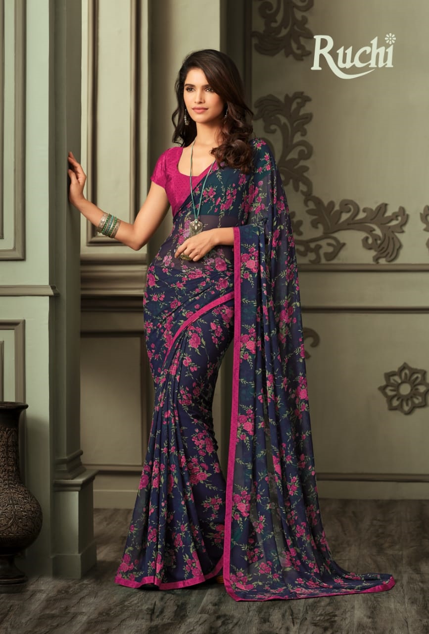 Ruchi Jasmine Printed Georgette Regular Wear Sarees Collecti...