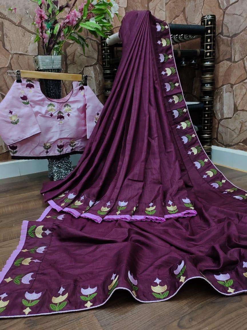 DOLA SILK WITH EMBROIDERY WORK DESIGNER SAREE COLLECTION