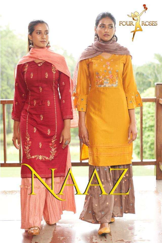 Four Roses Naaz chinon with Work readymade Suits collection