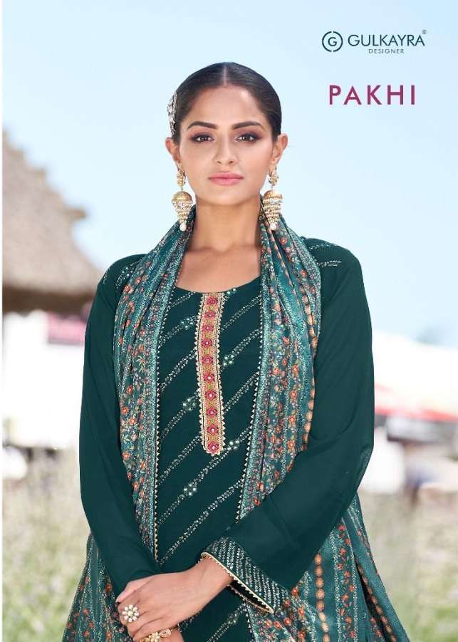 Gulkayra Pakhi Georgette With Embroidery work Dress material...
