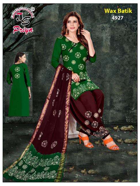 JS priya Wax Batik Cotton Dress Material Collection