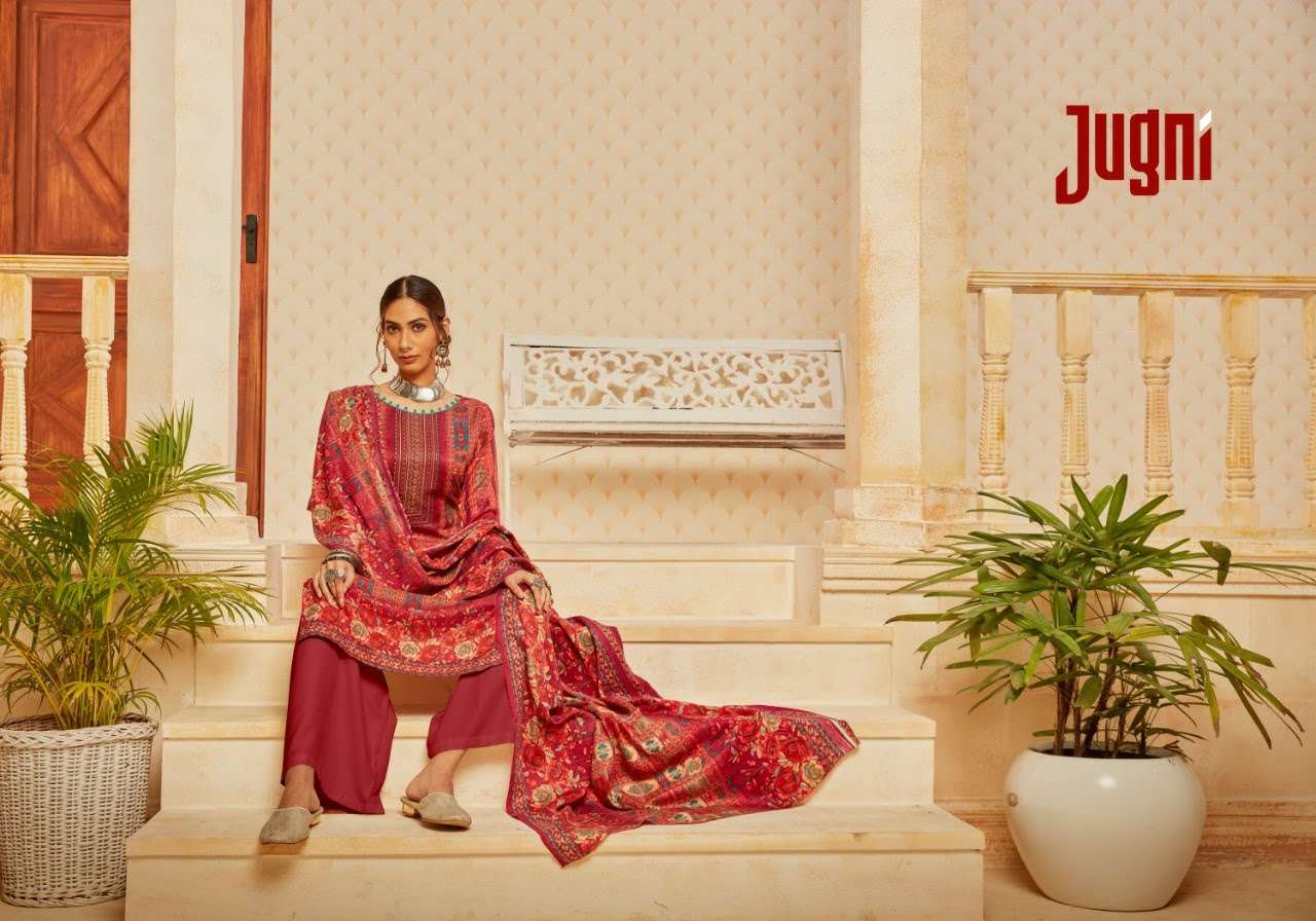 Kesariya Jugni wool Pashmina digital Print winter Suits Coll...