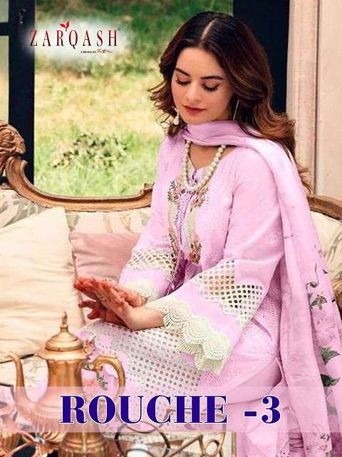 Khayira zarqash rouche vol 3 lawn cotton dress material coll...