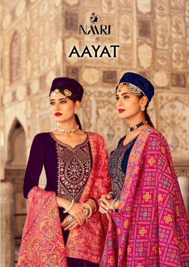 NAARI AAYAT VELVET WITH EMBROIDERY WORK WINTER SUITS COLLECT...