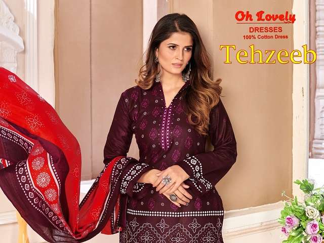 Oh Lovely Tehzeeb Cotton Printed regular wear Suits Collecti...