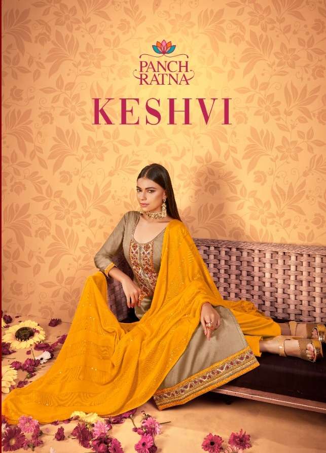 Panch Ratna Keshvi jam Silk With Embroidery Work Dress mater...