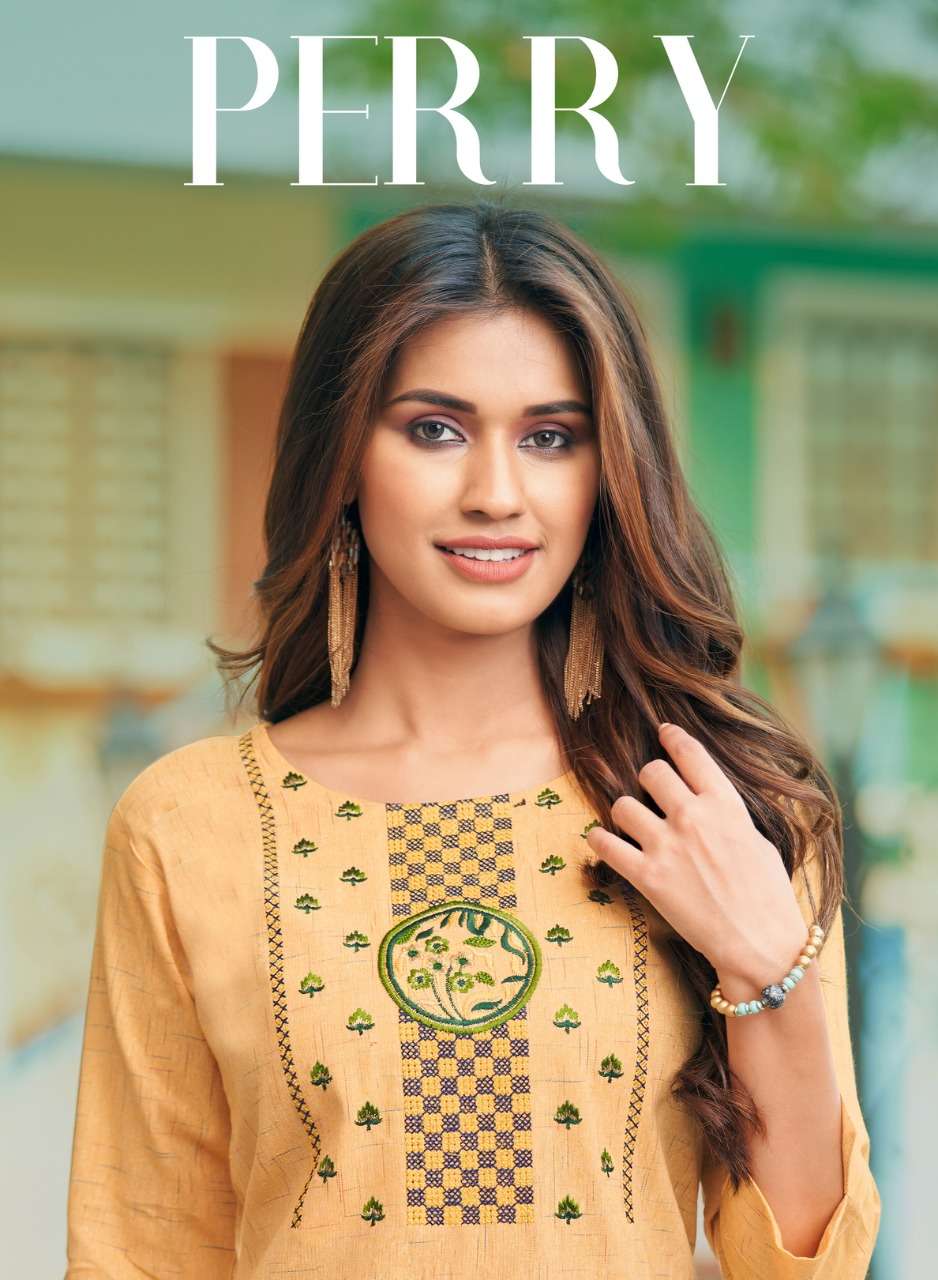 Panghat Nx Perry cotton with embroidery work kurti collectio...