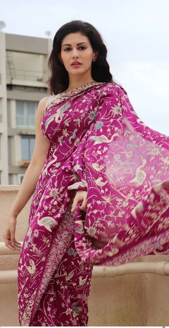 Ps 109 Moss with digital print saree collection