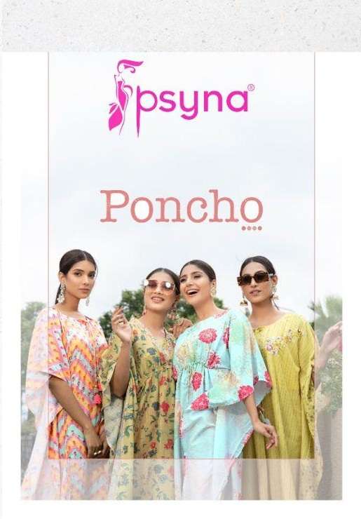 Psyna Poncho Fancy kaftan With Pant Collection