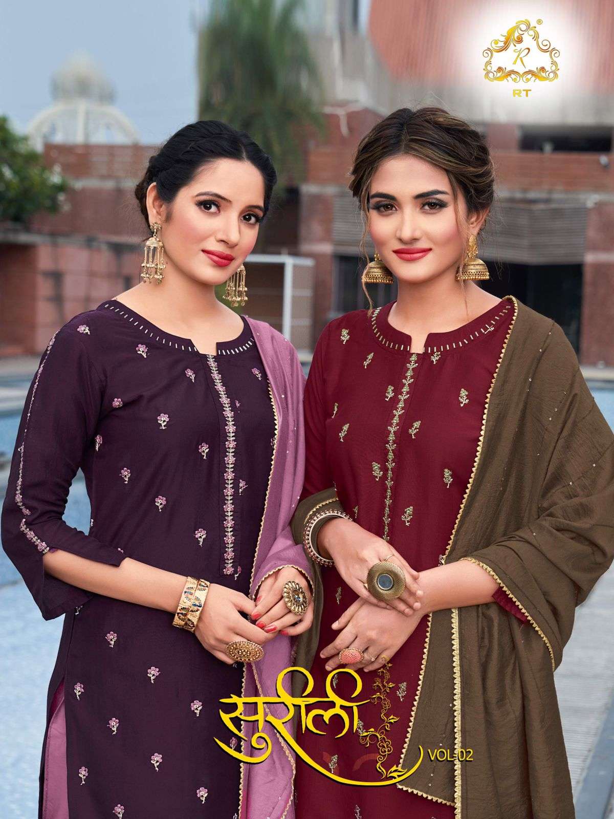 Rijiya Trends Surili Vol 2 Chinon Silk With Work Kurti With ...