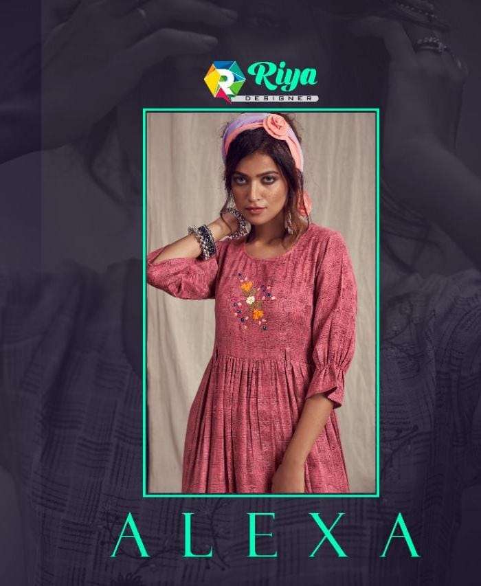 Riya designer alexa pashmina weaving kurti collection